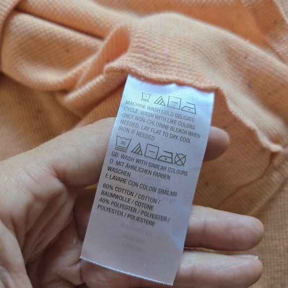 3/$25 NWOT Candace Cameron Bure Waffle Knit Long Sleeve Tee Shirt Orange XL - Picture 7 of 10